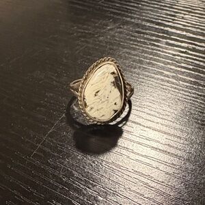 Vintage synthetic turquoise silver ring women’s size 11